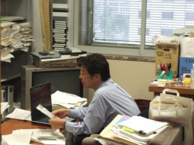 2008年8月25日（月）　レクを受けています