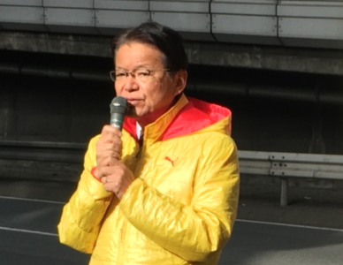 池尻大橋駅で朝の街頭演説