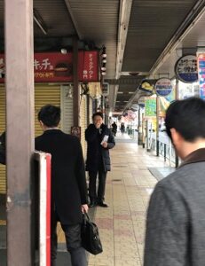 方南町駅で朝の街頭演説