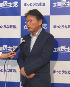 上野宏史厚生労働政務官の辞表提出について取材を受けました