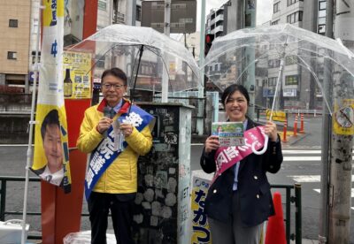 4月1日(水)今朝は方南町駅にて朝の街頭演説を行いました。