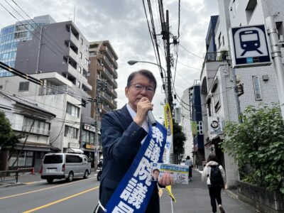 6/11(木)今朝は東西線落合駅にて朝の街頭演説を行いました。